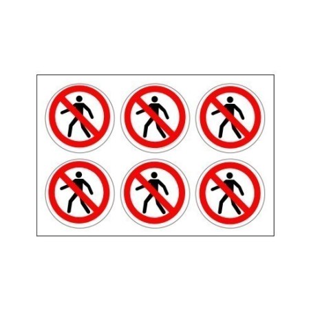 No Pedestrians Labels Pack of 24