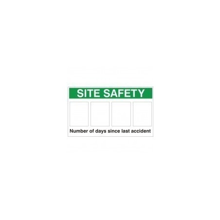 Number of Days Since Last Accident Sign 900mm x 600mm