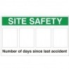 Number of Days Since Last Accident Sign 900mm x 600mm