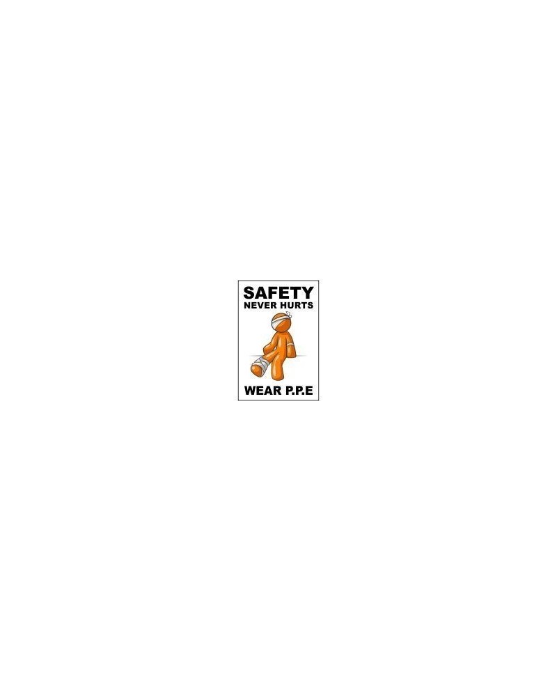 Safety Never Hurts Wear PPE 200mm x 300mm