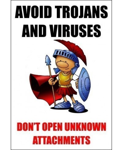 Avoid Trojans And Viruses 200mm x 300mm