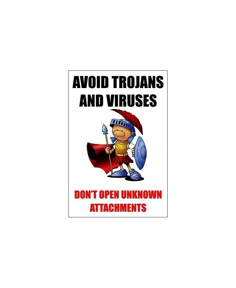 Avoid Trojans And Viruses 200mm x 300mm
