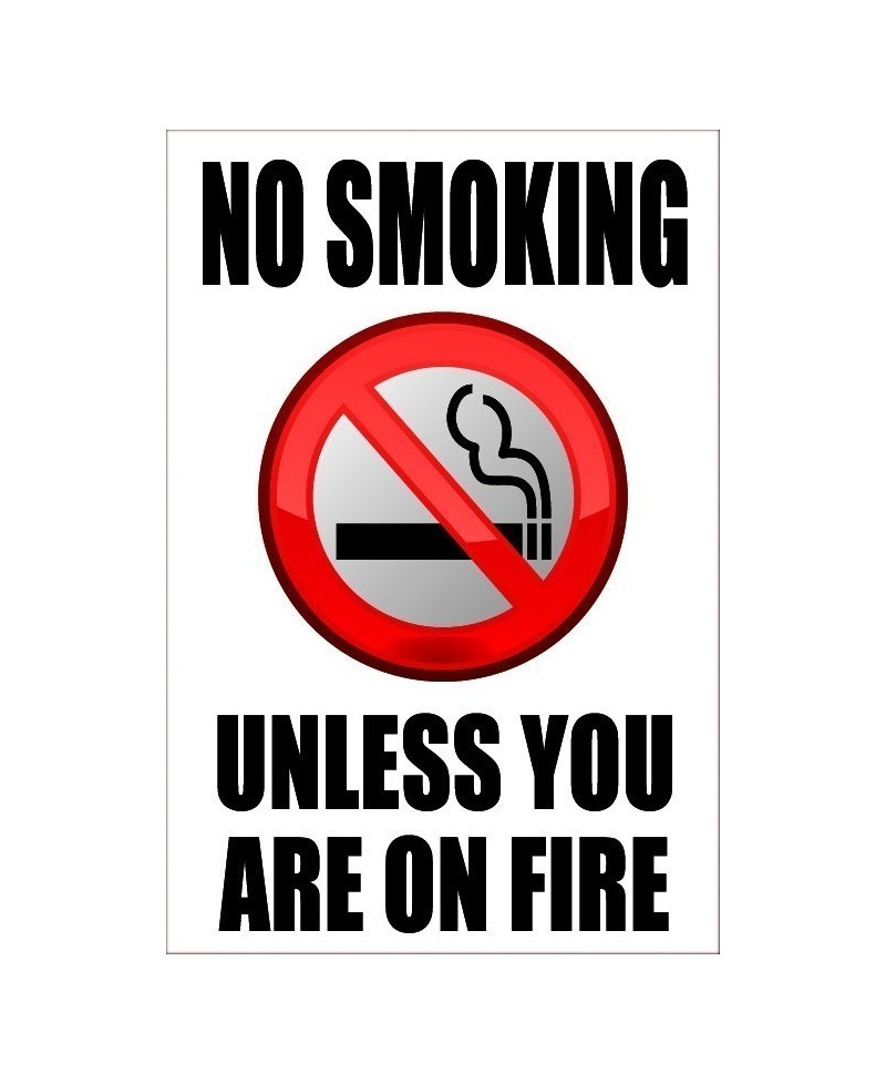 No Smoking Unless You Are On Fire 200mm x 300mm