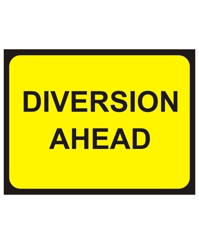 Diversion Ahead Temporary Traffic Sign 600 x 450mm