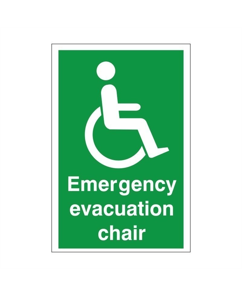 Emergency Evacuation Chair First Aid Sign