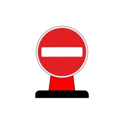 No Entry Cone Sign 600mm Circle