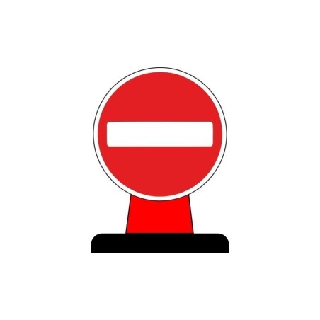 No Entry Cone Sign 600mm Circle