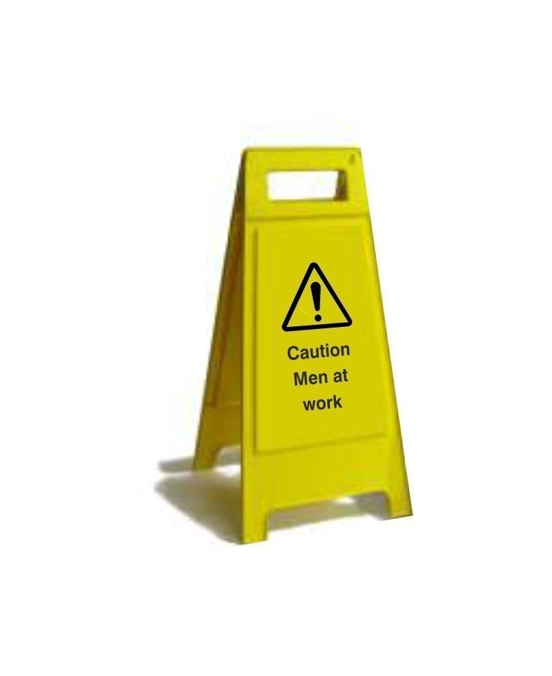 Caution Men At Work Free Standing Sign