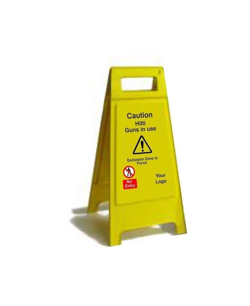 Caution Hiliti Guns In Use Free Standing Sign