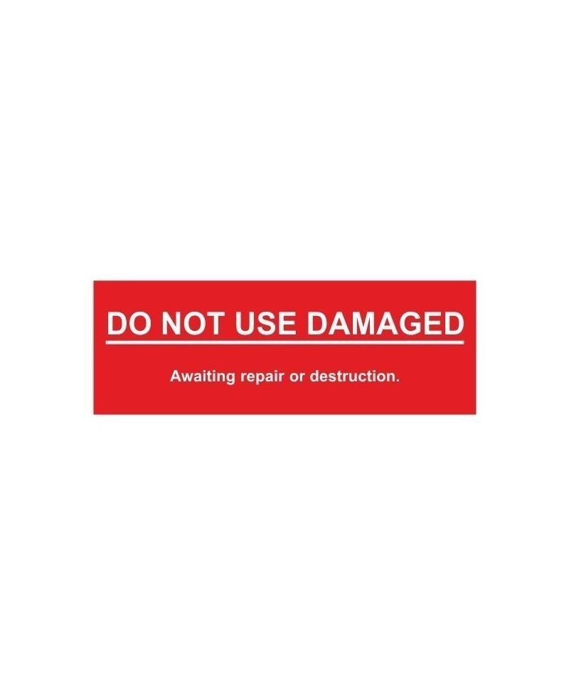 Do Not Use Damaged Scaffolding Tags 200X70mm Rigid Plastic W/Drill Holes Pack Of 10