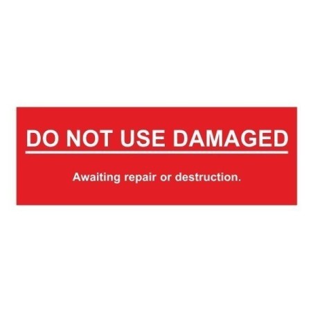 Do Not Use Damaged Scaffolding Tags 200X70mm Rigid Plastic W/Drill Holes Pack Of 10