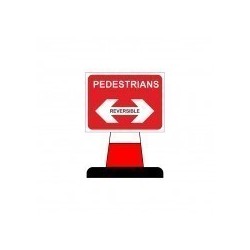 Pedestrians Reversible Cone Sign 600mm x 450mm