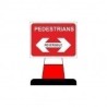 Pedestrians Reversible Cone Sign 600mm x 450mm