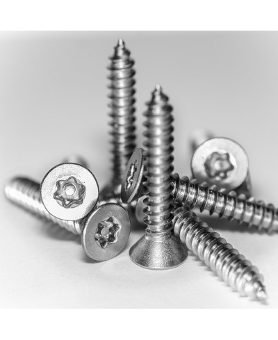 Stainless Steel Star Pin Button Self Tapping Screw 8 x 1" Pack of 10