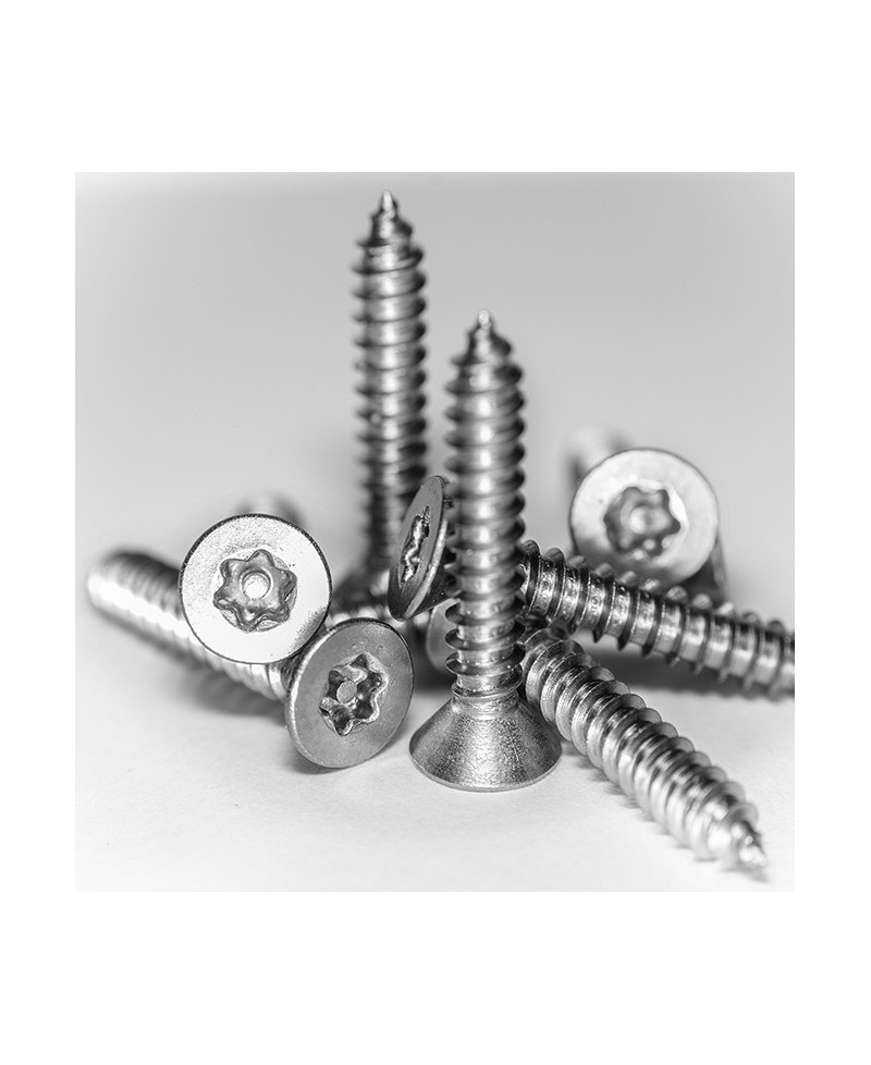 Stainless Steel Star Pin Button Self Tapping Screw 8 x 1" Pack of 10