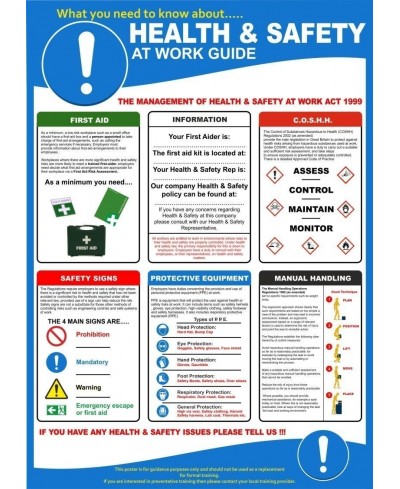 Health And Safety Poster - 420mm x 595mm