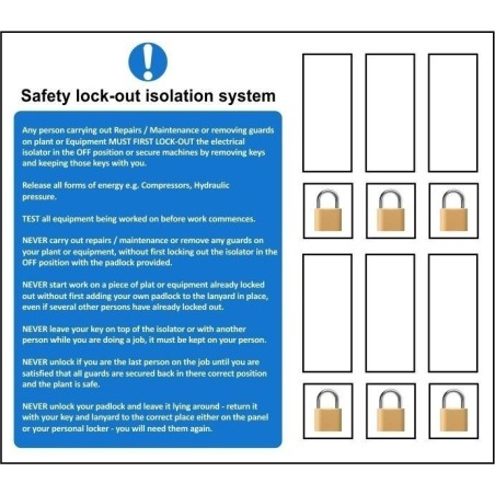 Safety lock-out isolation system sign 