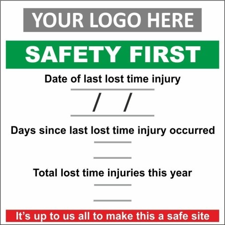 Safety first sign 1000x1000mm with or without your logo