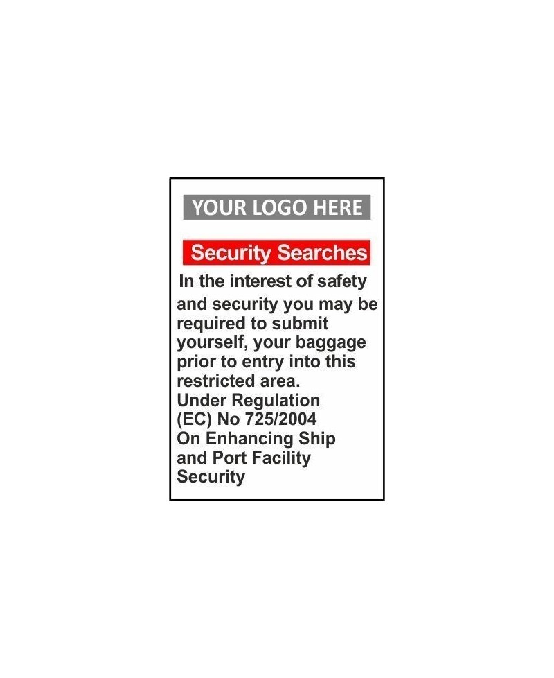 Security searches 600x800mm sign