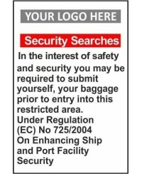 Security searches 600x800mm sign