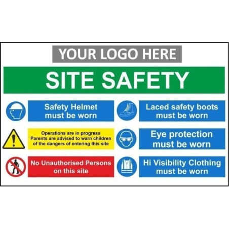 Site safety sign 1200x800mm