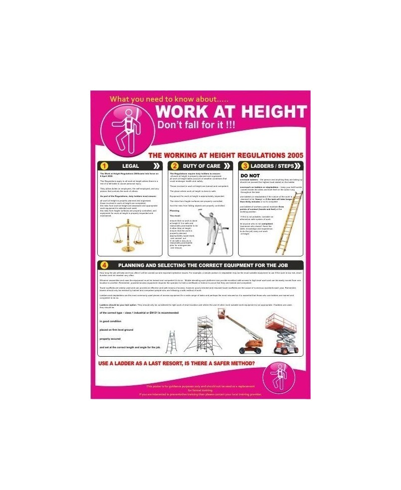 Work at height poster 420x595mm