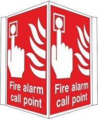 Projecting fire alarm call point sign 400x300mm