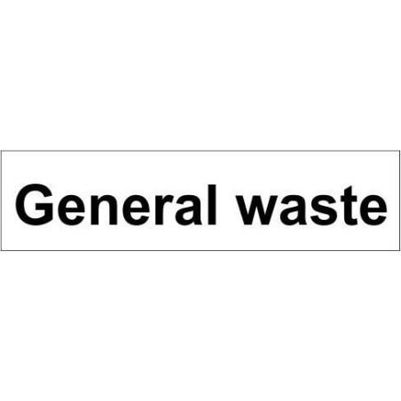 general waste door sign 600x150mm