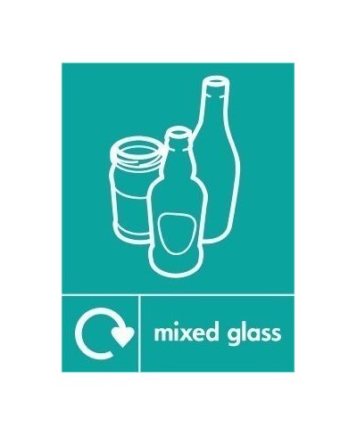 Mixed glass Recycling Sign 