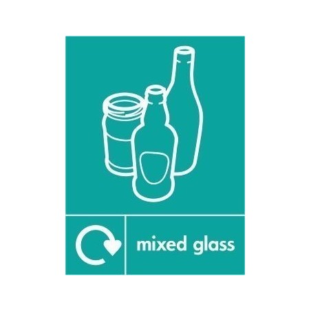 Mixed glass Recycling Sign 