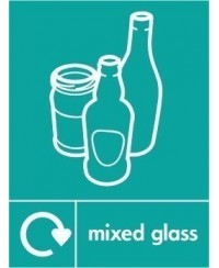 Mixed glass Recycling Sign 