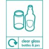 Clear glass bottles and jars Recycling Sign 