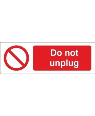 Do Not Unplug Equipment Label - 50mm x 20mm