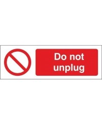 Do Not Unplug Equipment Label - 50mm x 20mm