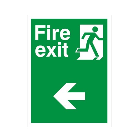 Non Slip Fire Exit Left Floor Sign