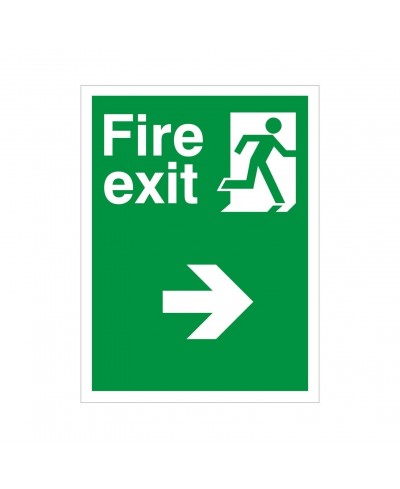 Non Slip Fire Exit Right Floor Sign