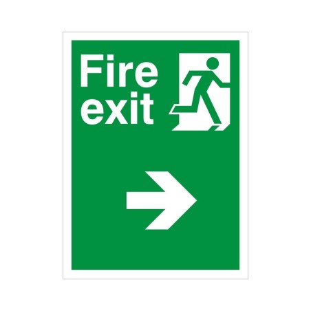 Non Slip Fire Exit Right Floor Sign