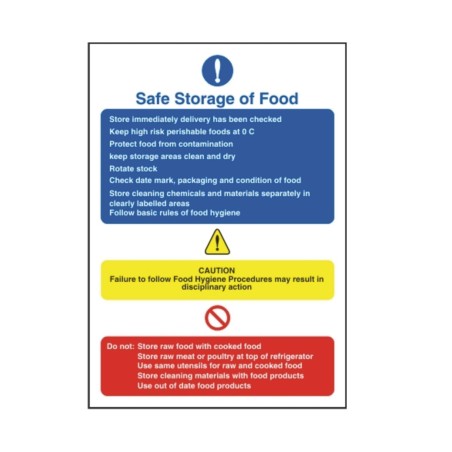 Safe Storage of Food Hygiene Sign - 200mm x 300mm 