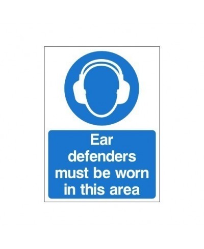 Double Sided Ear Defenders Must Be Worn In This Area Sign