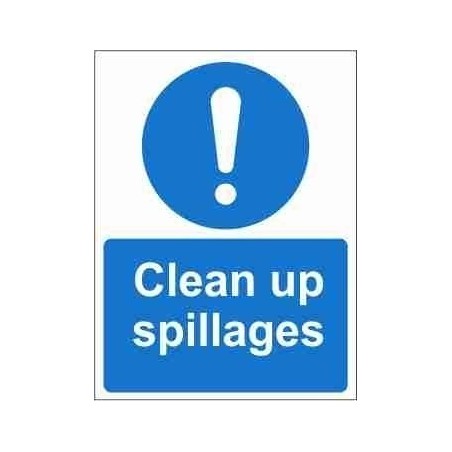 Clean Up Spillages Mandatory Sign