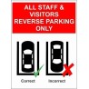 All Staff And Visitors Reverse Parking Only Parking Only