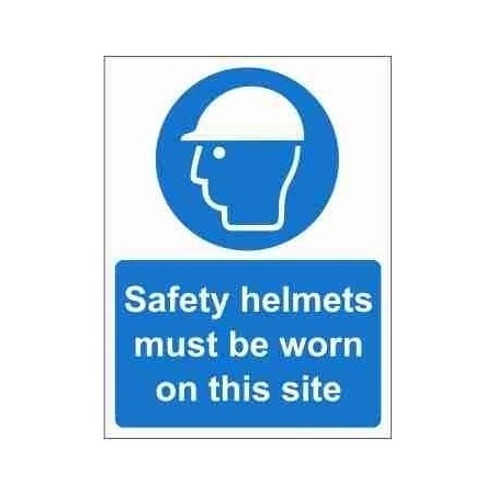 Safety Helmets Must Be Worn On This Site Mandatory Sign