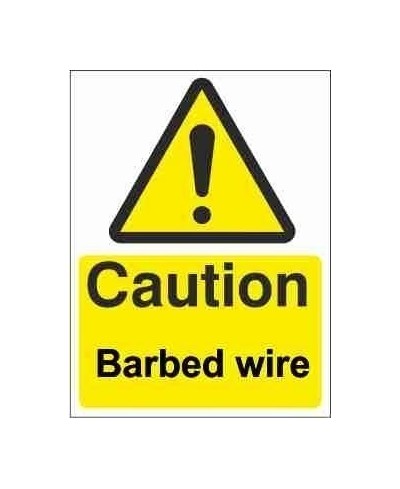 Caution Barbed Wire Warning Sign