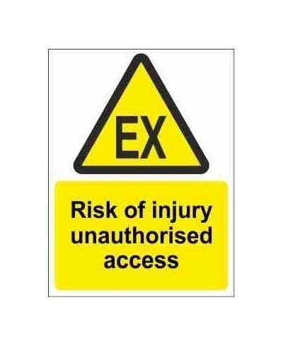 Risk Of Injury Unauthorised Access Warning Sign