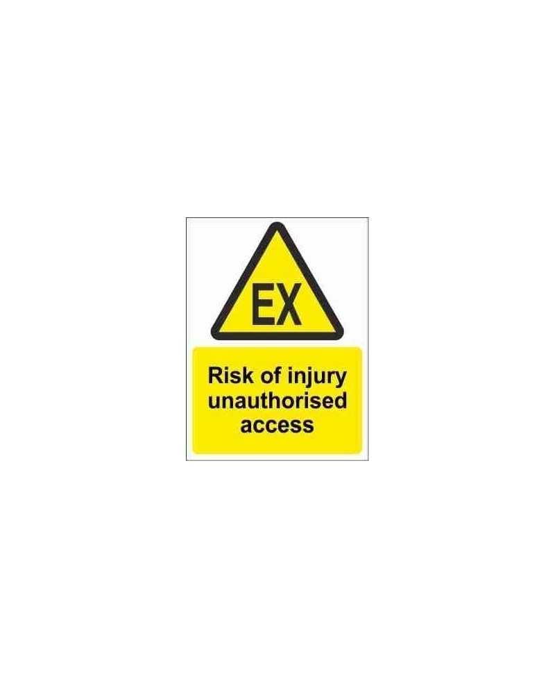 Risk Of Injury Unauthorised Access Warning Sign