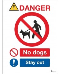 Danger No Dogs Sign - Stay Out