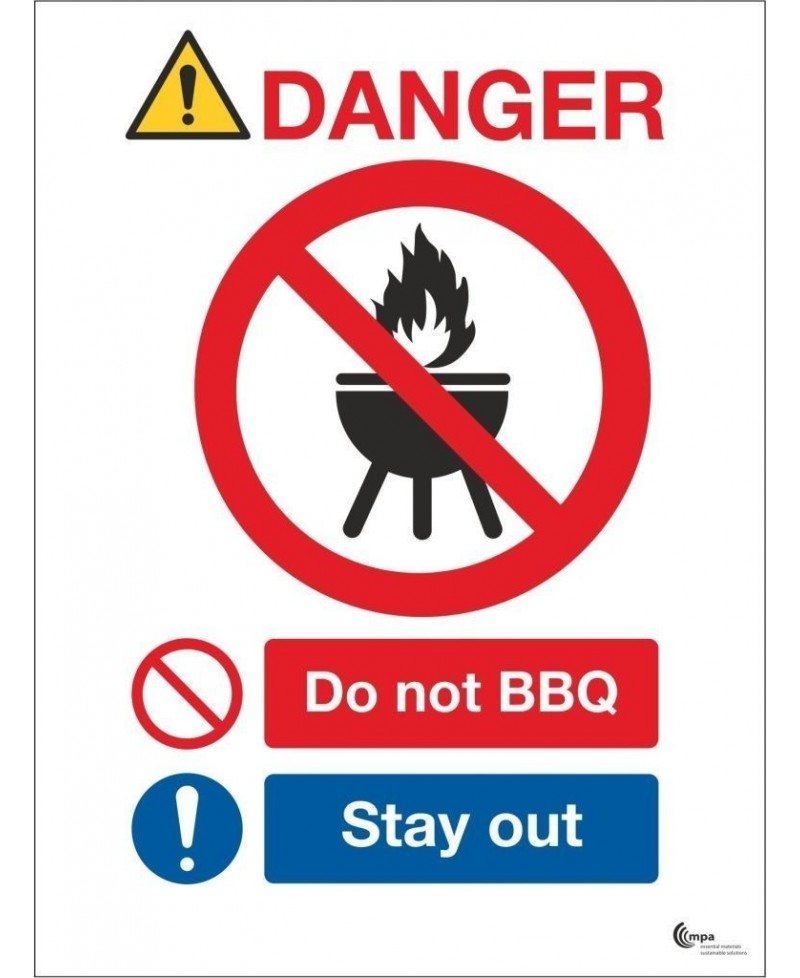 Danger Do Not BBQ Sign - Stay Out