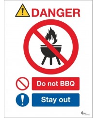 Danger Do Not BBQ Sign - Stay Out