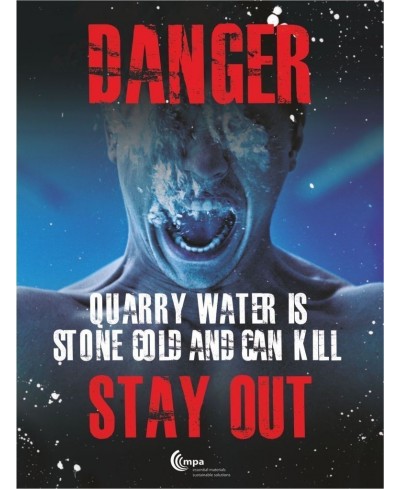 Danger Quarry Water Is Stone Cold And Can Kill Sign - Stay Out