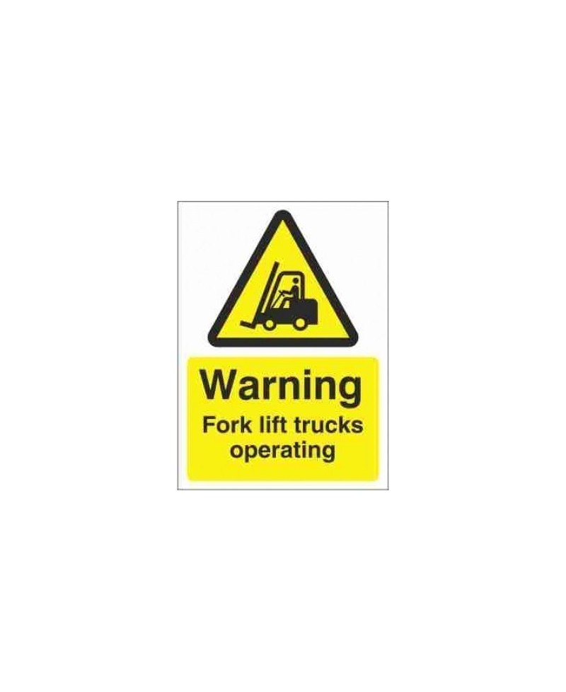 Double Sided Warning Forklift Trucks Operating Sign